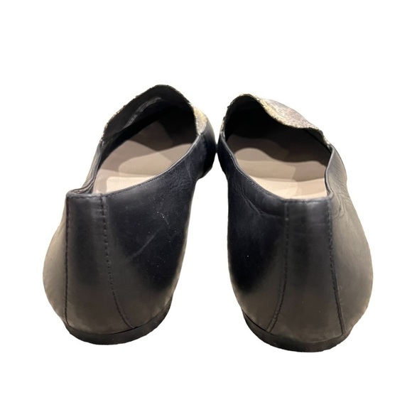 Vagabond Black Leather Snake Skin Print Pointed Toe Loafers Size 40 Women's - Picture 8 of 9